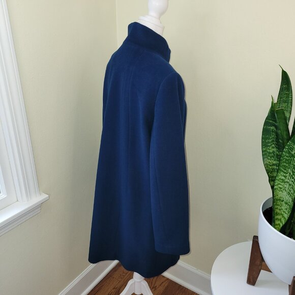 Kristen Blake Blue Lambswool Blend Coat Studio Collection Peacoat Women's Size 6 - Picture 5 of 15